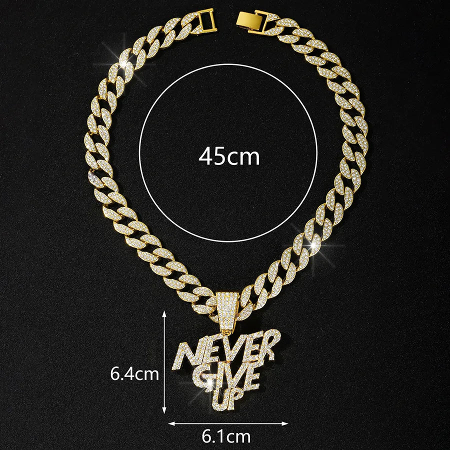 Gold Pendant with 18Inch Cuban Link Chain