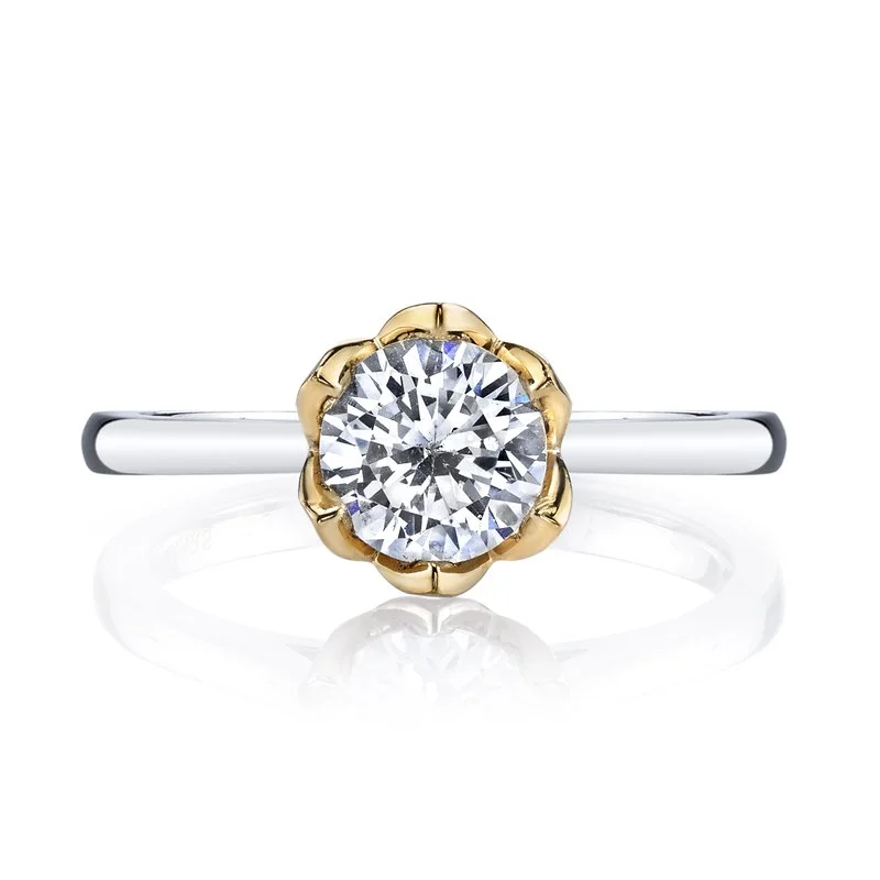 Best Swift Rings-Solitaire Ring Setting with Flower Inspired Halo