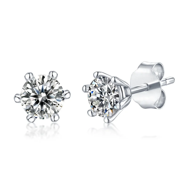 Soft Earrings For Jobs-La Roche Lab Created Moissanite Round Stud Earrings