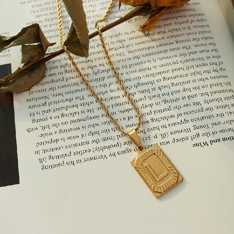 P154-L Letter Gold Necklace 50cm