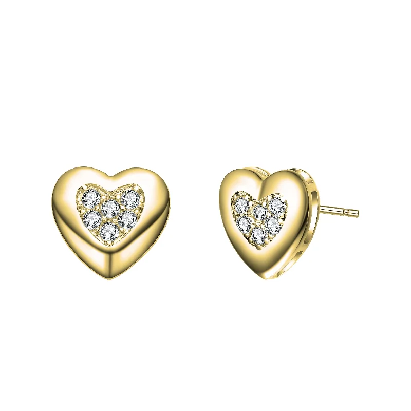 Best Crafted Earrings-Estelle Moissanite Pave Heart Stud Earrings