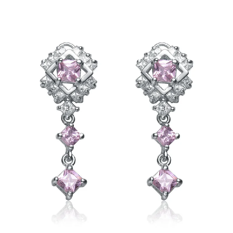 Earrings With Tiny Gems-Palais Pink Argyle Drop Earrings