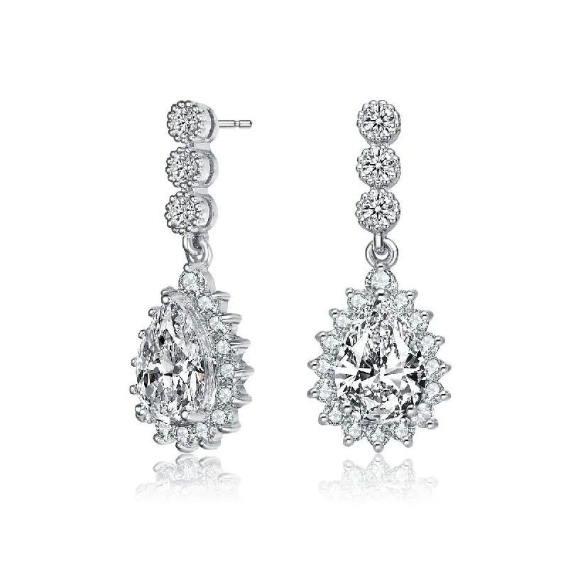 Earrings Clasp Strength-Constance Dauphine Halo Drop Earrings