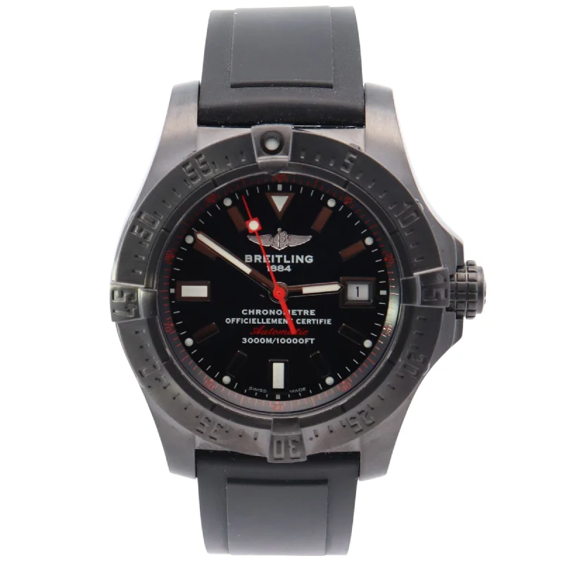 Watches With Clean Lines-Breitling Avenger 45mm Black Dial Watch Ref# M17330