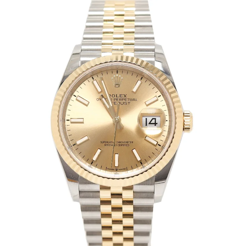 Watches For Little Kids-Rolex Datejust 36mm Champagne Dial Watch Ref# 126233