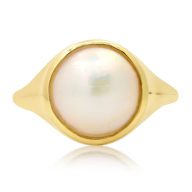 Rings Guarantee Details-White Pearl Signet Ring