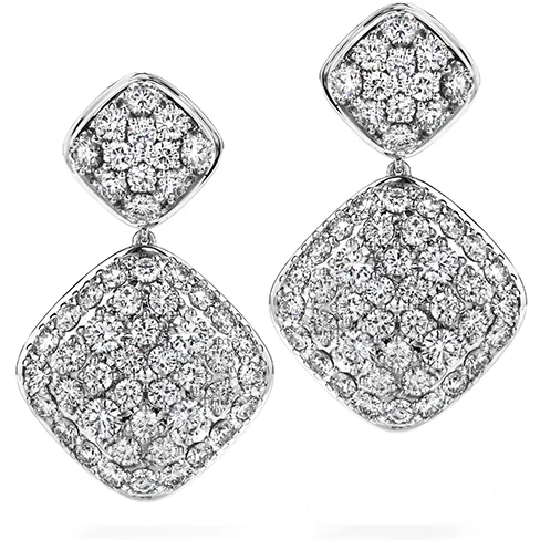 Earrings For Retro Vibes-Hearts On Fire Silk Pave Double Diamond Shape Drop Earrings