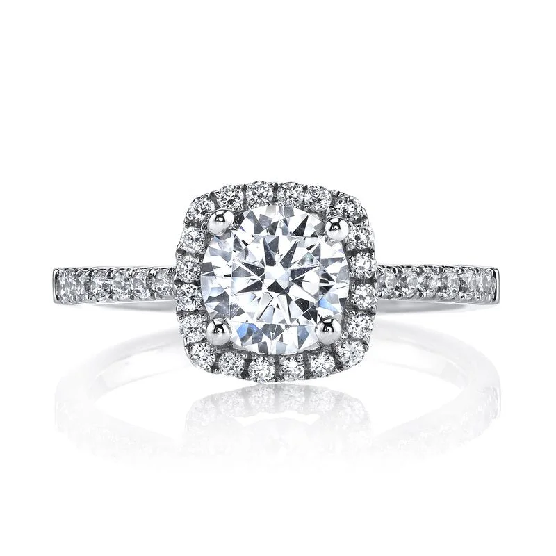 Airy Rings For Ease-Solitaire Ring Setting with Diamond Halo and Band