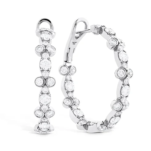 Top Earrings For Desk Jobs-Hearts On Fire Double Bezel Regal Double Hoops