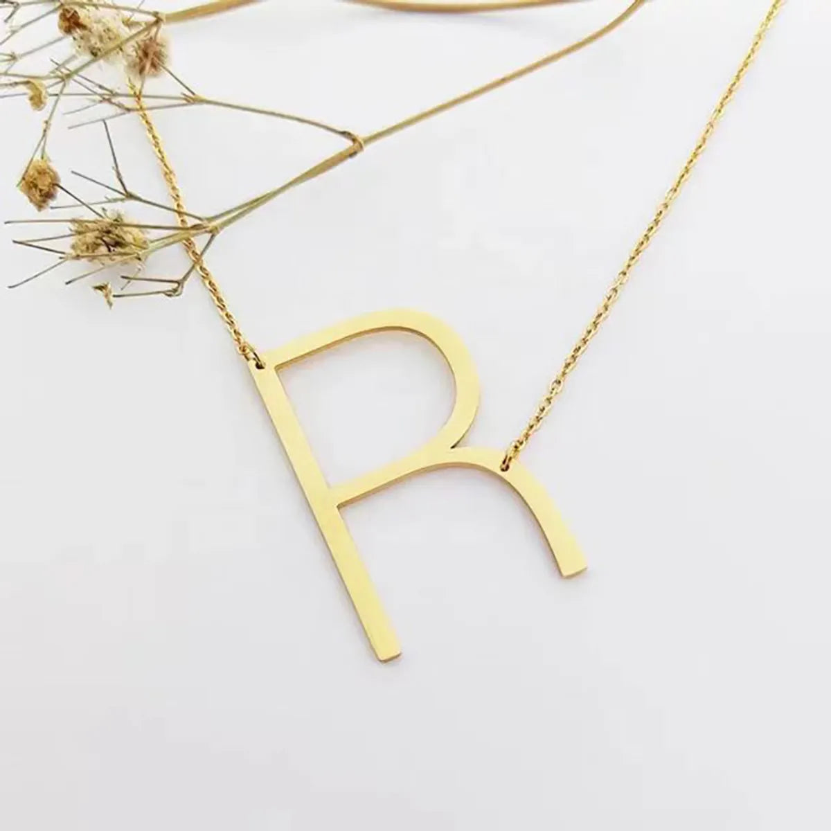 Necklaces Fade Guide-1 Piece Fashion Letter Stainless Steel Plating Necklace