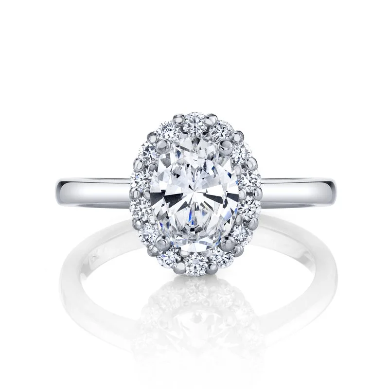 Rings With Smooth Edges-Solitaire Ring Setting with Diamond Halo