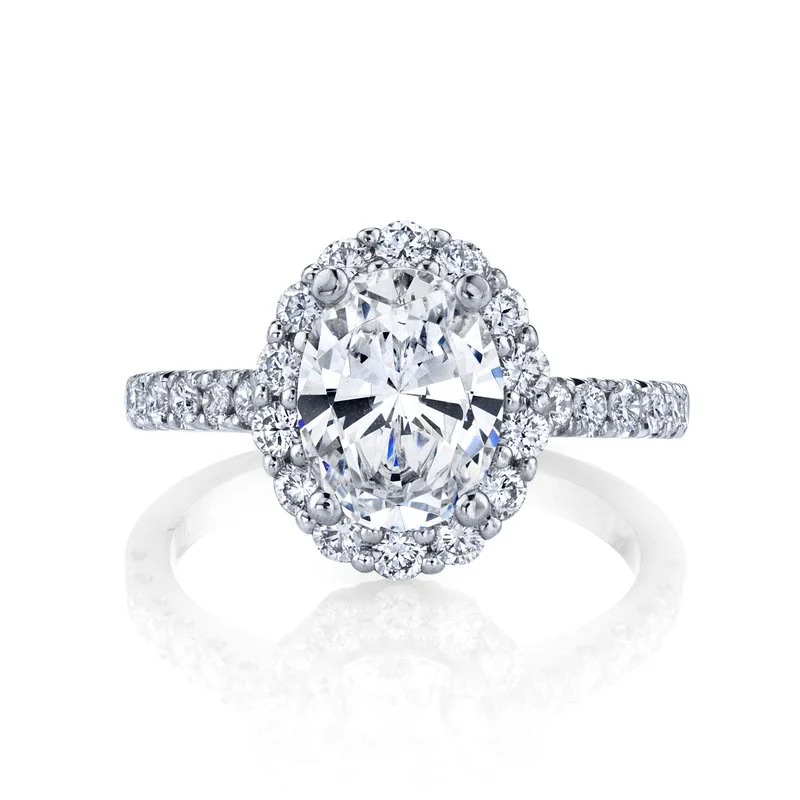 Top Rings For Soft Looks-Solitaire Ring Setting with Diamond Halo and Band