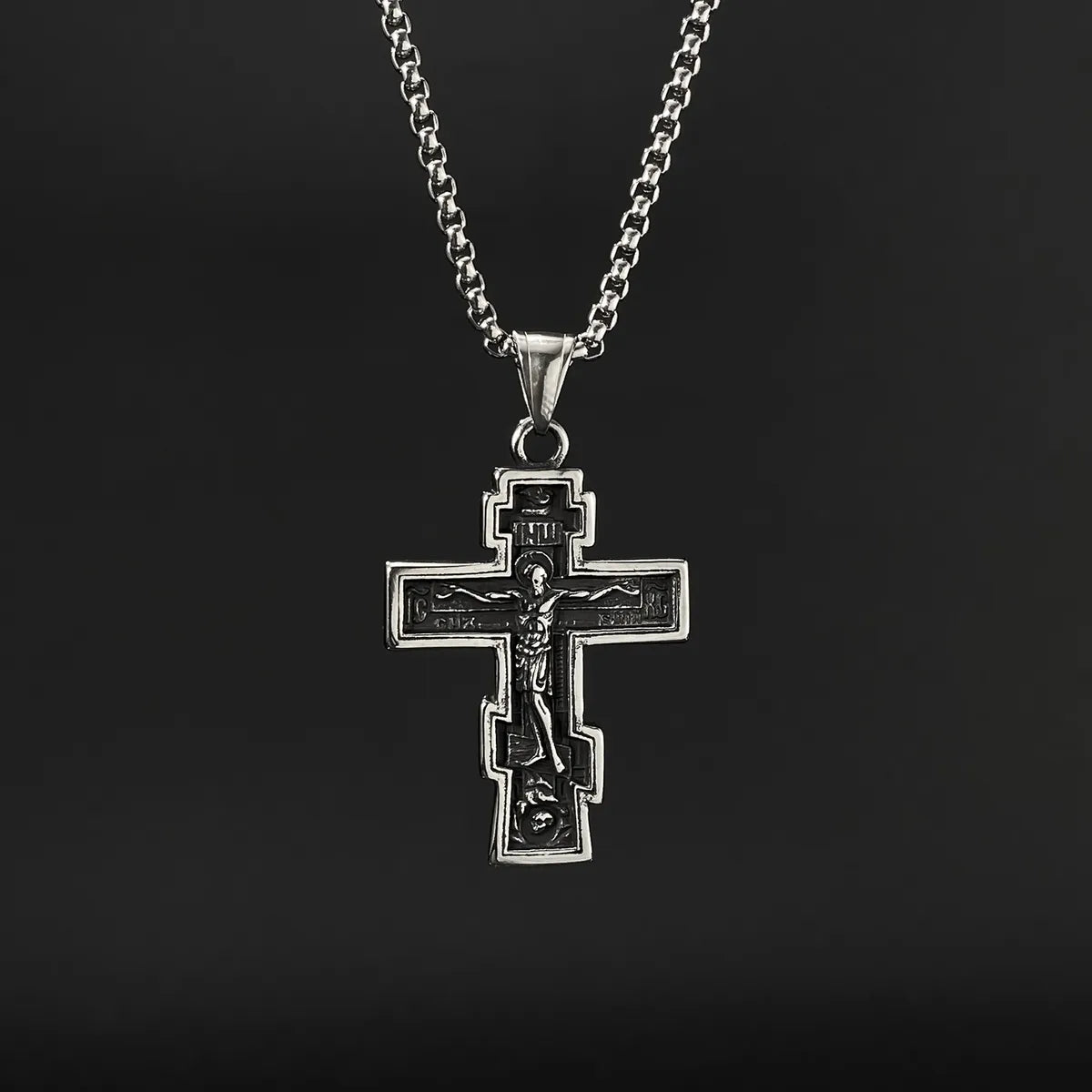 Airy Necklaces For Ease-Hip-Hop Vintage Style Cross 304 Stainless Steel Men'S Pendant Necklace Necklace Pendant