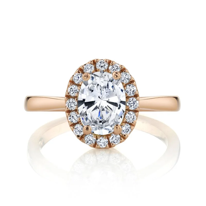 Rings For Toddlers-Solitaire Ring Setting With Diamond Halo