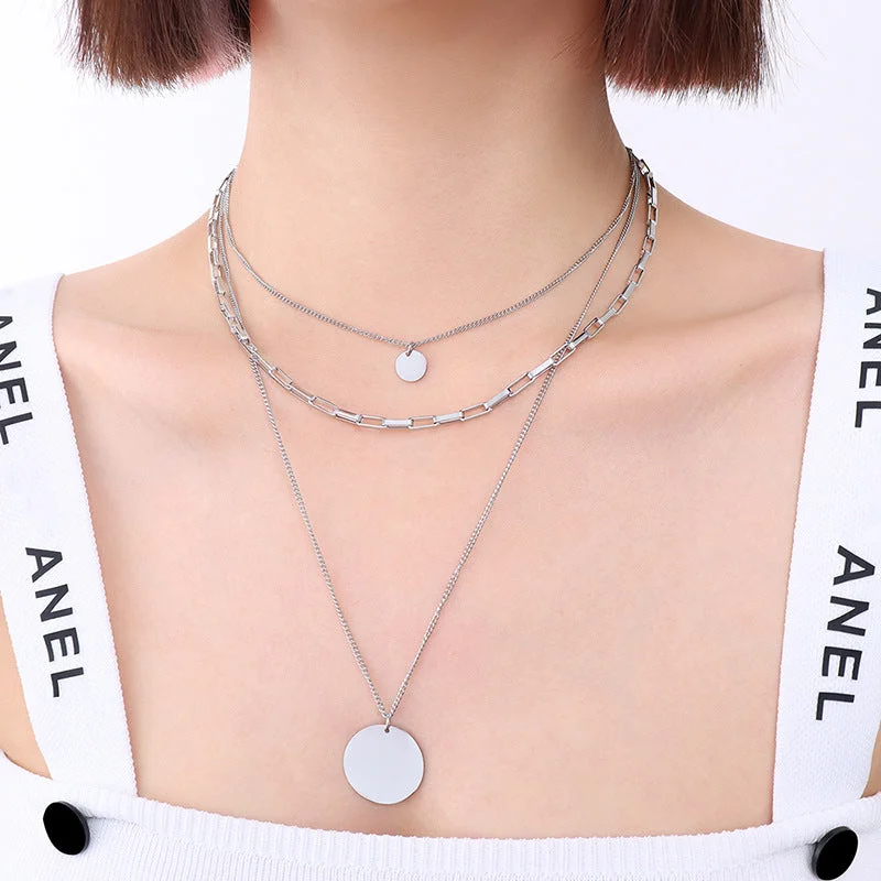 Steel Three-Layer Necklace