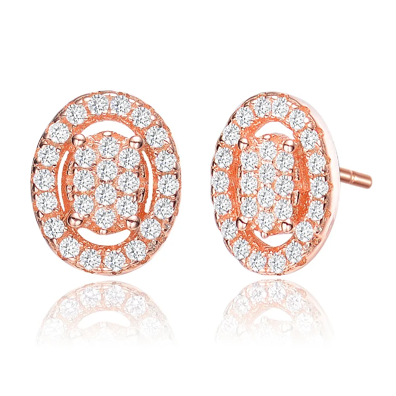 Best Gleam Earrings-Raquelle Oval Halo Earrings