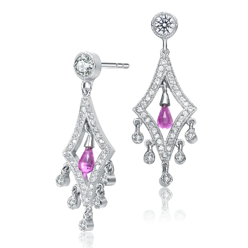 Earrings Best Sellers-Palais Teardrop Pink Earrings