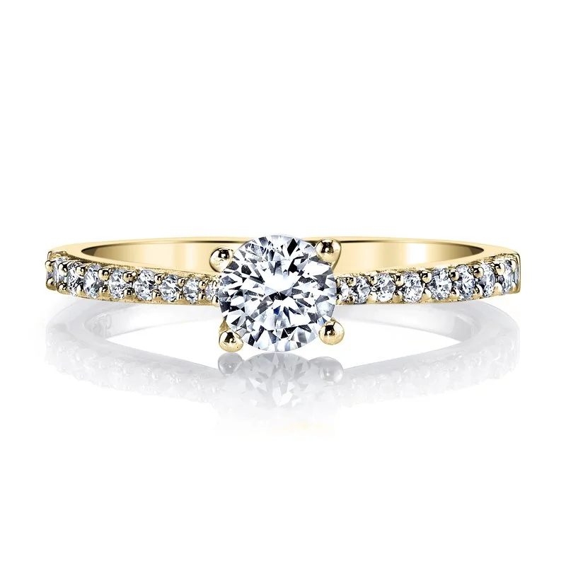 Rings For Holiday Gifts-Solitaire Ring Setting With Diamond Band