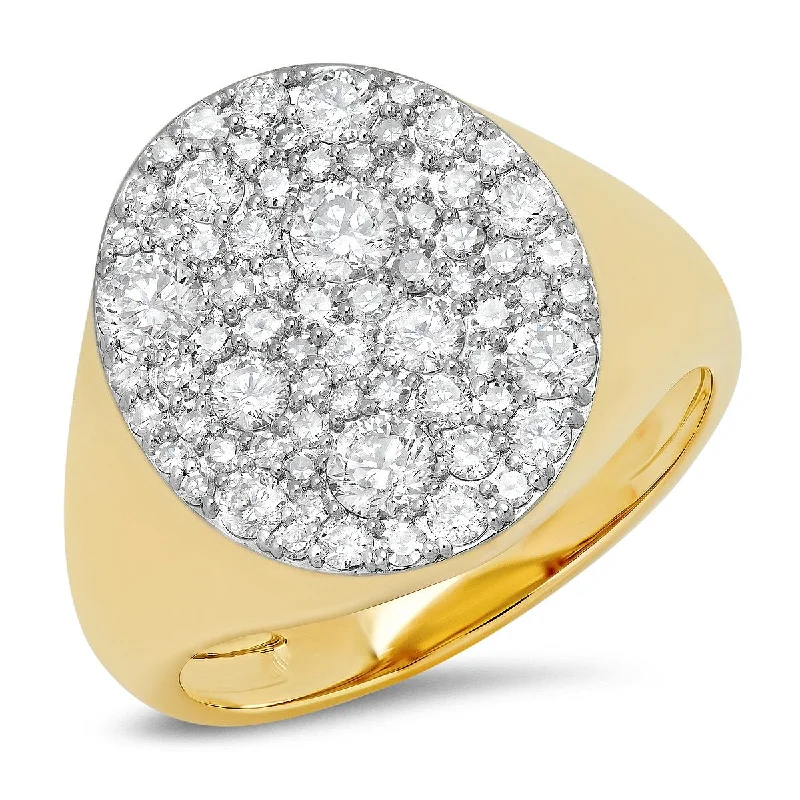 Best Vivid Rings-Jumbo Diamond Signet Ring