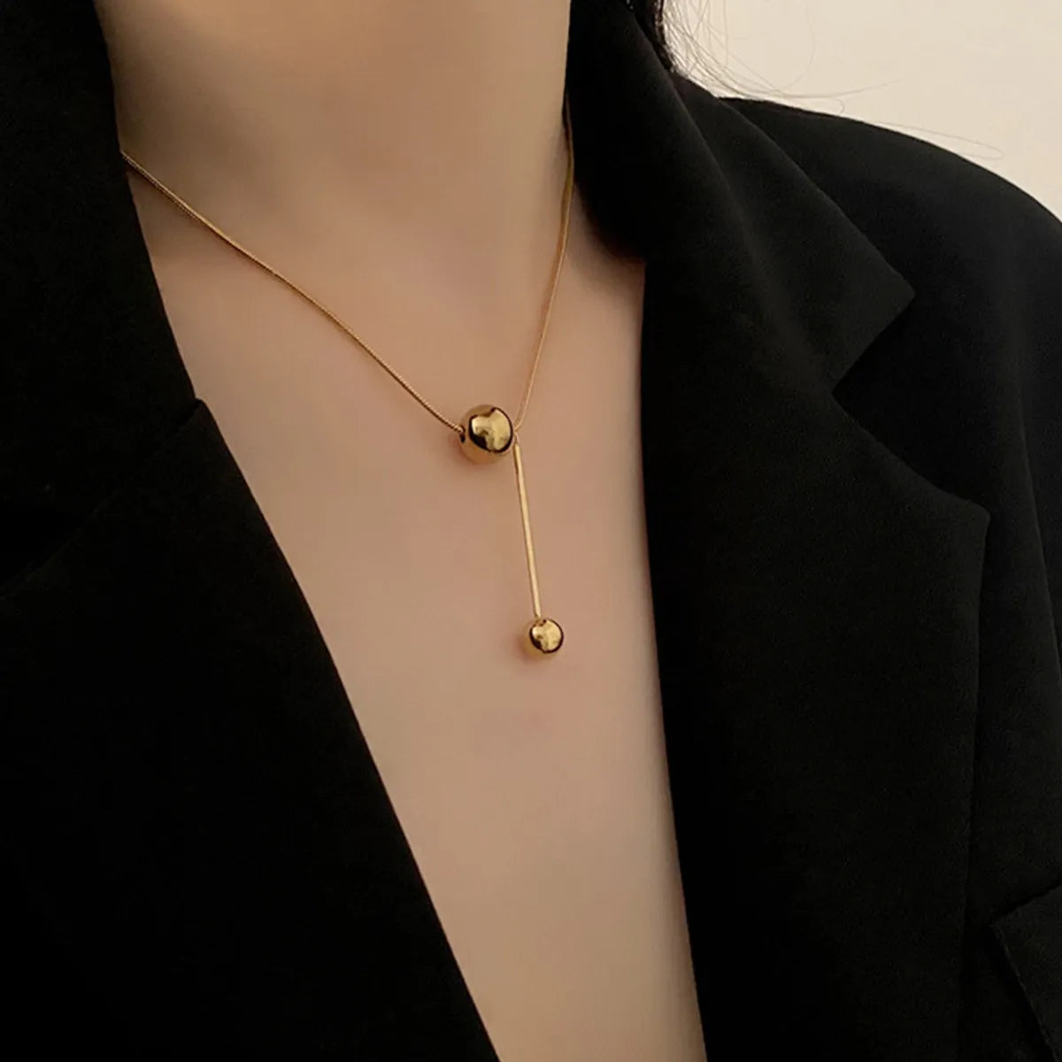 Necklaces Promo Offers-Ig Style Solid Color Titanium Steel Plating 18k Gold Plated Necklace