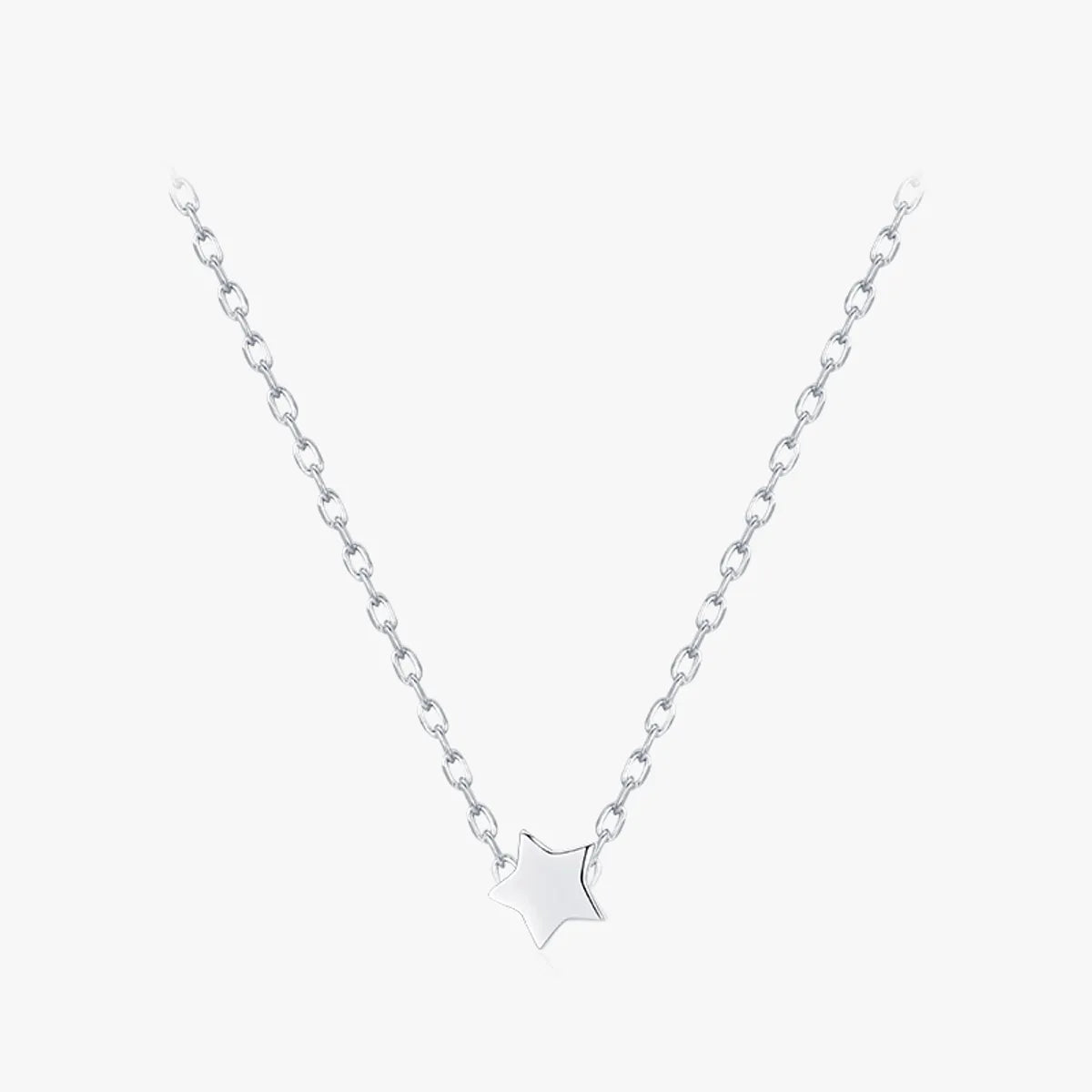 Best Long Necklaces-Cute Star Sterling Silver Plating Silver Plated Necklace