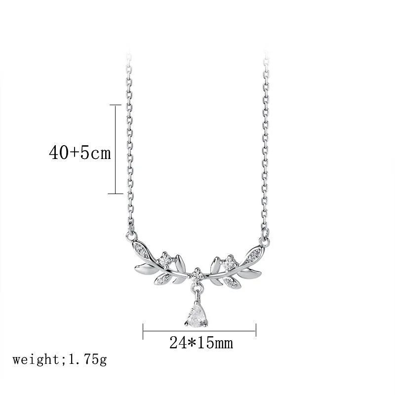 Necklaces For Low Spark-Modern Style Korean Style Geometric Sterling Silver Inlay Zircon Silver Plated Pendant Necklace