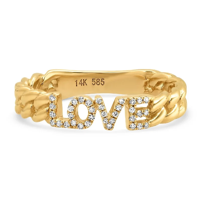 Best Beam Rings-Thin Chain Love Ring