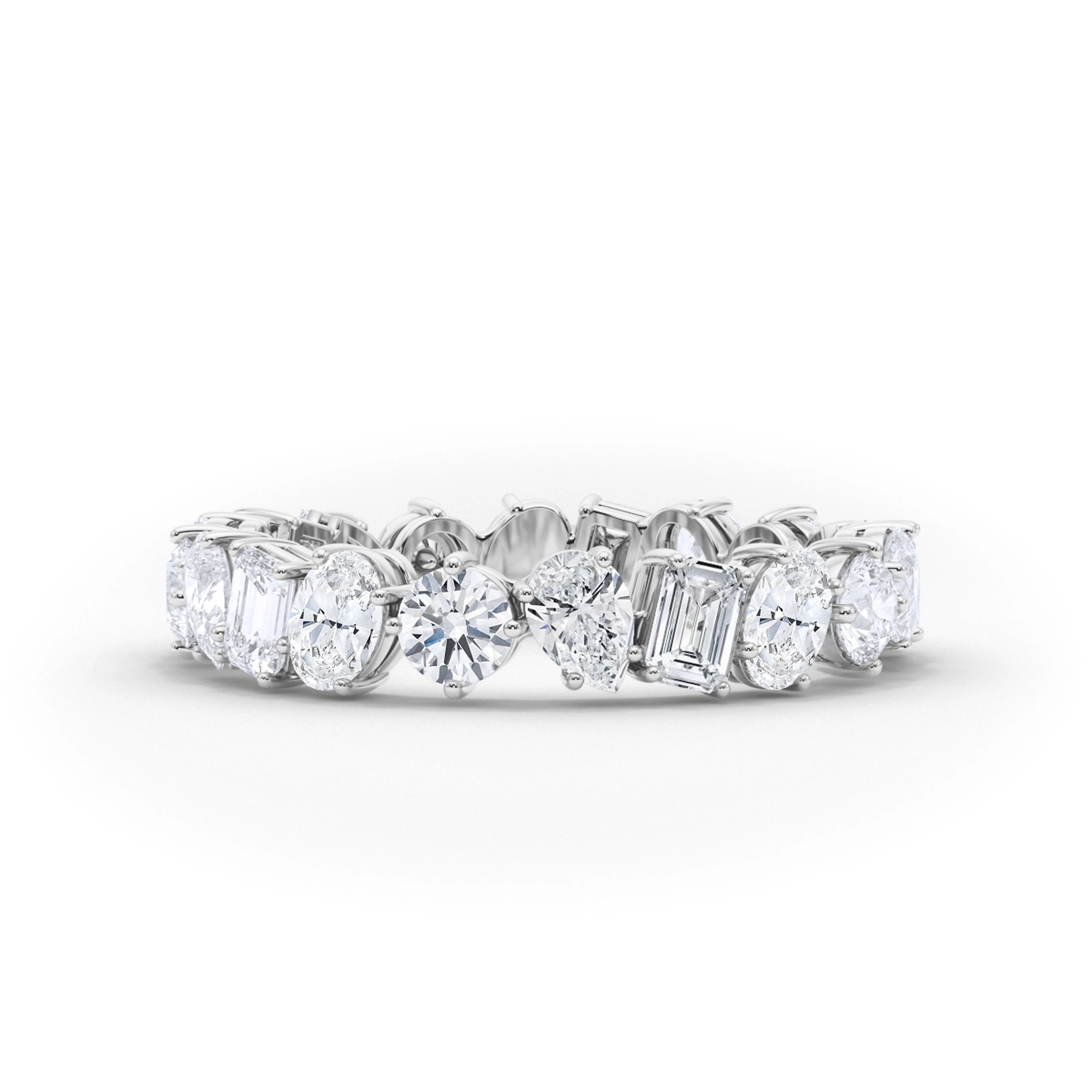 Rings For Ocean Vibes-3/4 Mixed Shape Lab Grown Diamond Eternity Band Ring