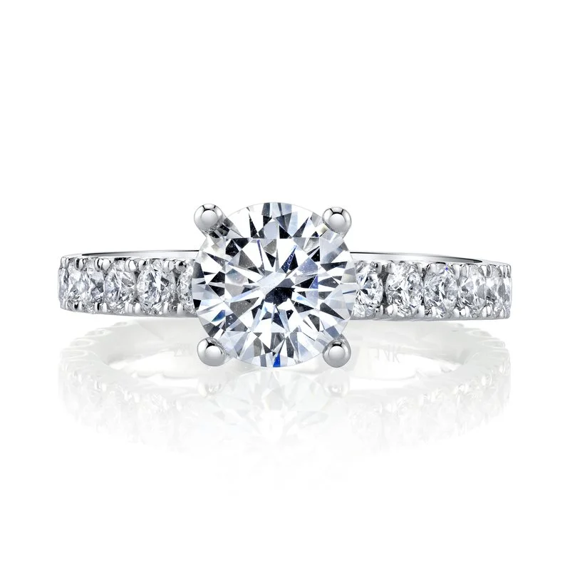 Rings For Steel Fans-Solitaire Ring Setting With Diamond Band