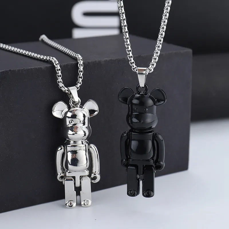 Necklaces For Calm Fans-Fashion Bear Titanium Steel Plating Pendant Necklace 1 Piece