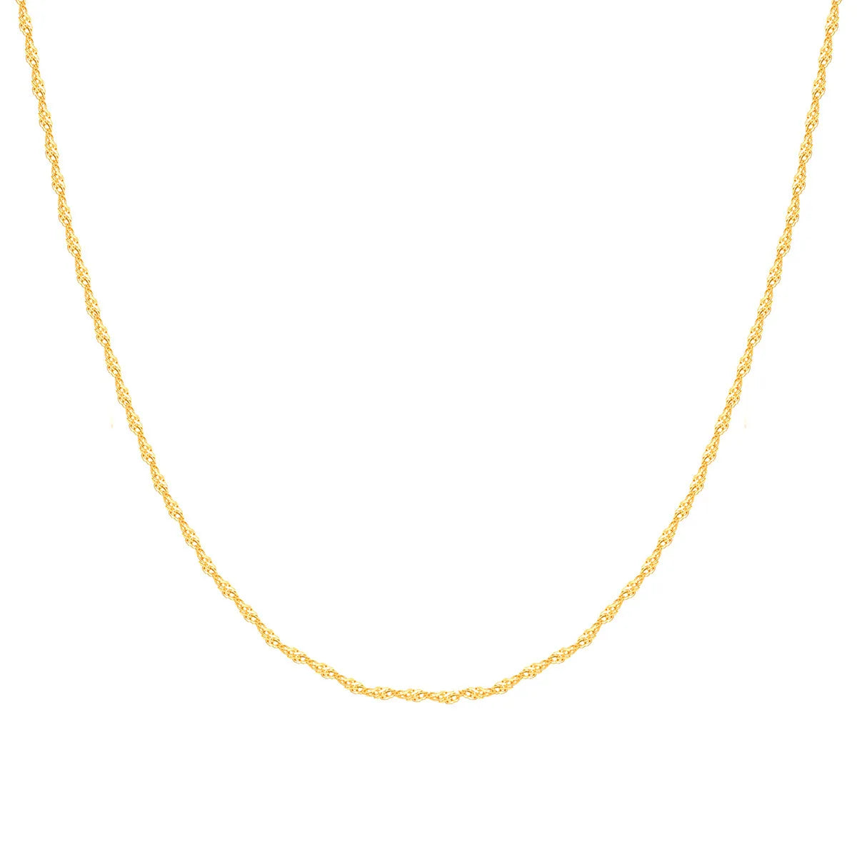 20 Water Wave Chain Yellow Gold 45cm