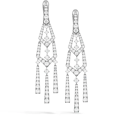 Earrings For Punk Edge-Hearts On Fire Triplicity Pointed Drop Earrings