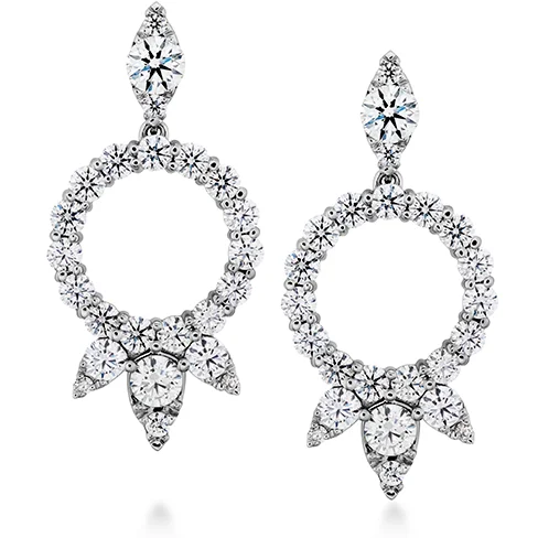 Earrings For Relaxed Days-Hearts On Fire Aerial Circle Diamond Drop Earrings