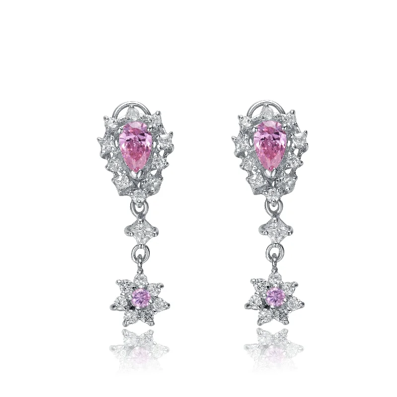 Earrings With Pastel Shades-Antoinette Pink Étoile Star Earrings