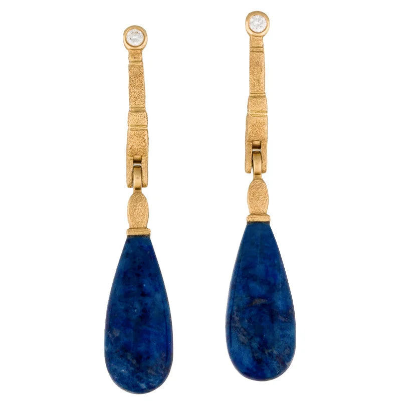 Earrings For Country Style-Alex Sepkus Sticks and Stones Lapis Earrings - E-160MD