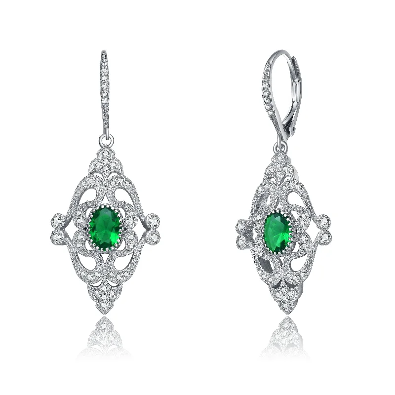 Earrings Ease Guide-Monfort Green Leverback Earrings