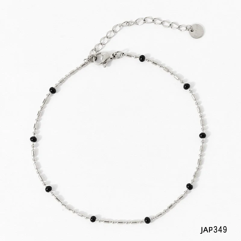 Jap349 Anklet Silver + Dazzling Black