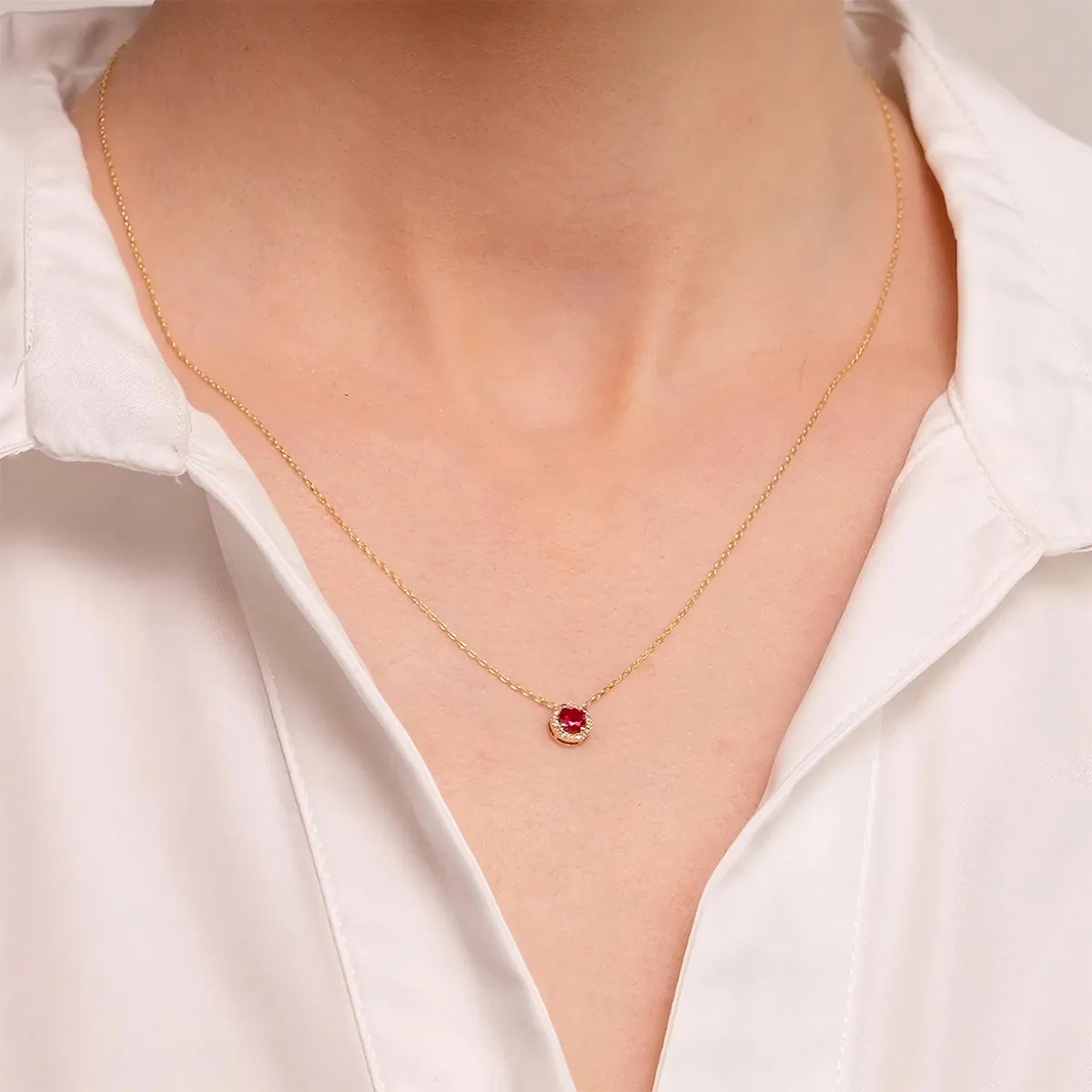 Necklaces For Fresh Teens-Elegant Shiny Round Sterling Silver Plating Inlay Zircon 18k Gold Plated White Gold Plated Necklace