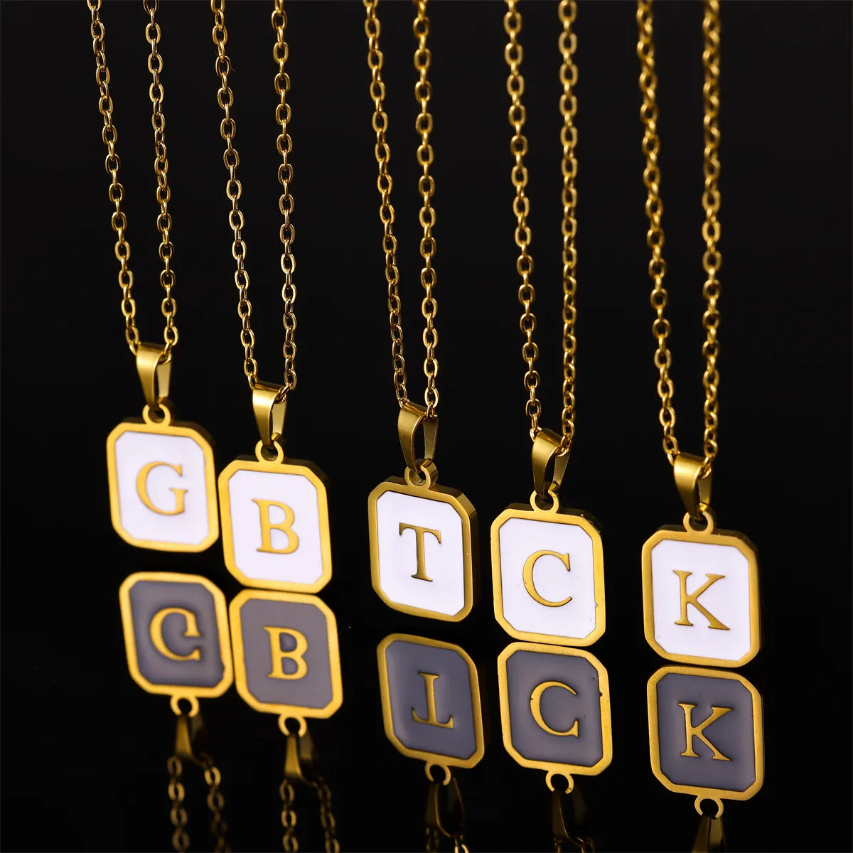 Necklaces Match Chart-Wholesale Casual Simple Style Artistic Letter Stainless Steel Plating 18k Gold Plated Pendant Necklace