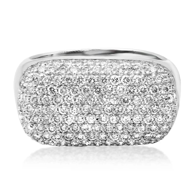 Rings For Mid-Finger-Diamond Drenched Statement Dome Ring