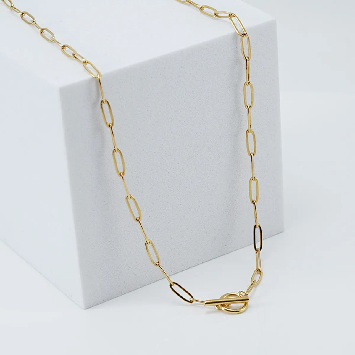 Necklaces For Curly Looks-Fashion Geometric Stainless Steel Necklace Gold Plated Stainless Steel Necklaces