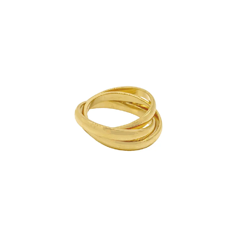 Best Short Rings-Tarnish Resistant 14k Gold Plated Interlocking Rings