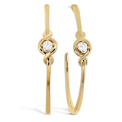 Earrings For Middle Age-Hearts On Fire Optima Single Diamond Hoop Earrings