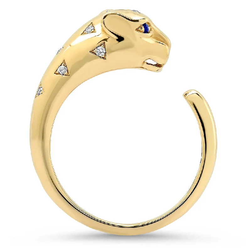 Smooth Rings For Class-Scattered Diamond Panther Ring