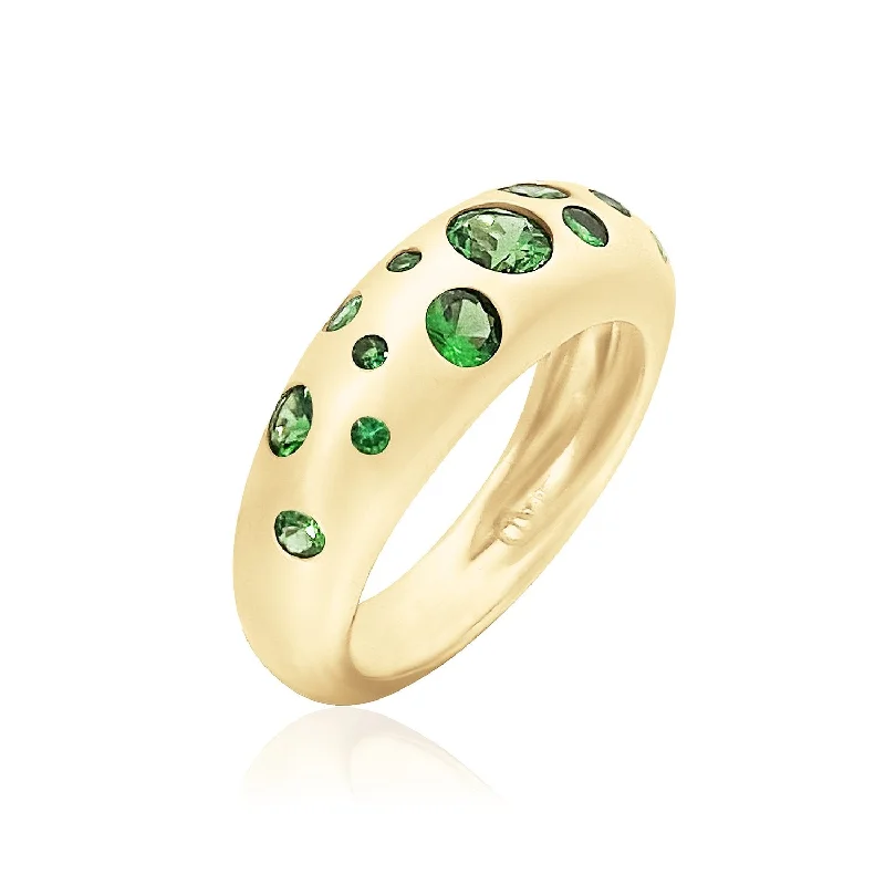 Rings Safety Tips-Polka Dot Tsavorite Nomad Dome Ring