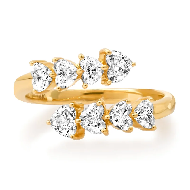 Rings With Multi-Bands-Cupid's Favorite Diamond Heart Bypass Ring