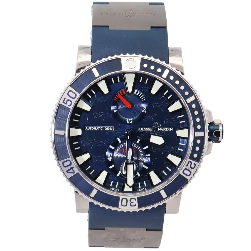 Watches With Cool Designs-Ulysse Nardin Maxi Marine 42mm Blue Dial Watch Ref# 263-91