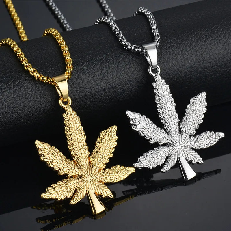 Necklaces Sparkle Rating-Hip-Hop Leaves Metal Unisex Necklace 1 Piece