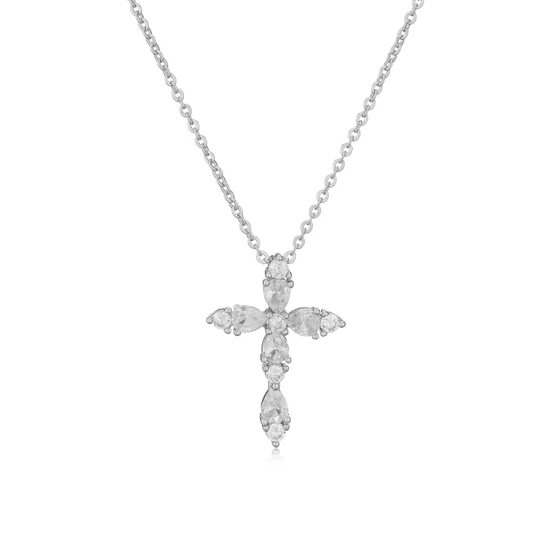 White Gold Color White Diamond Necklace