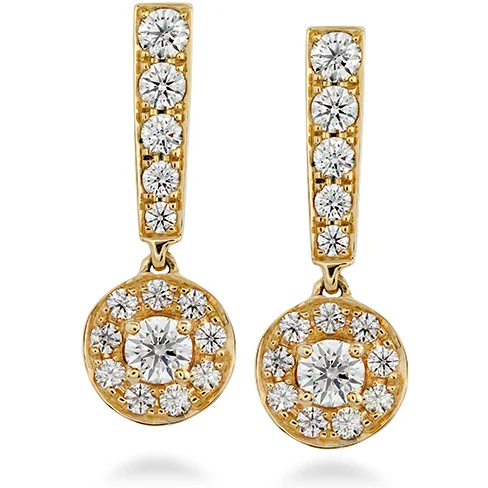 Loud Earrings For Fun-Hearts On Fire Inspiration Single Halo Drop Diamond Earrings